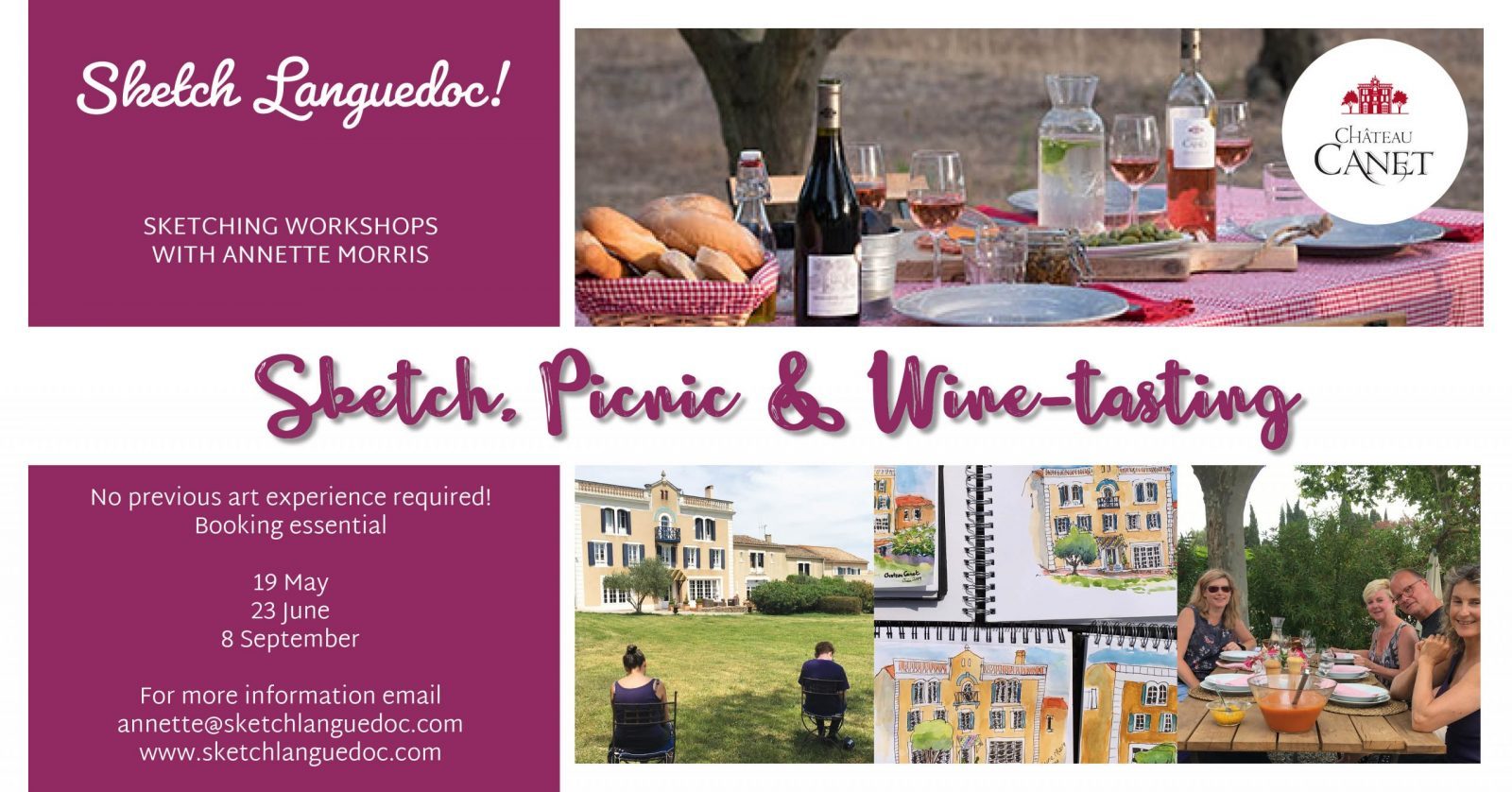 sketching at Chateau Canet | Annette Morris Art |